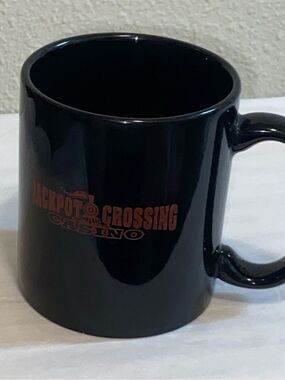 10/$50 !it jeans Black Coffee Mug with Red Jackpot Design